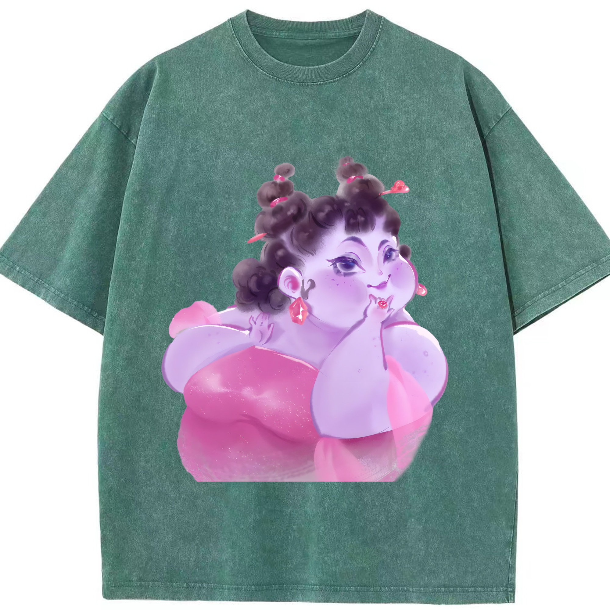 （画像用） Ne Zha 2 ナタ 魔童の大暴れ 綿100% ヴィンテージ風 半袖Tシャツ（フロントプリント）
